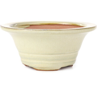 Chinese bonsai pots 133 mm round beige pot from China