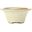 Round beige bonsai pot - 133 x 133 x 61 mm