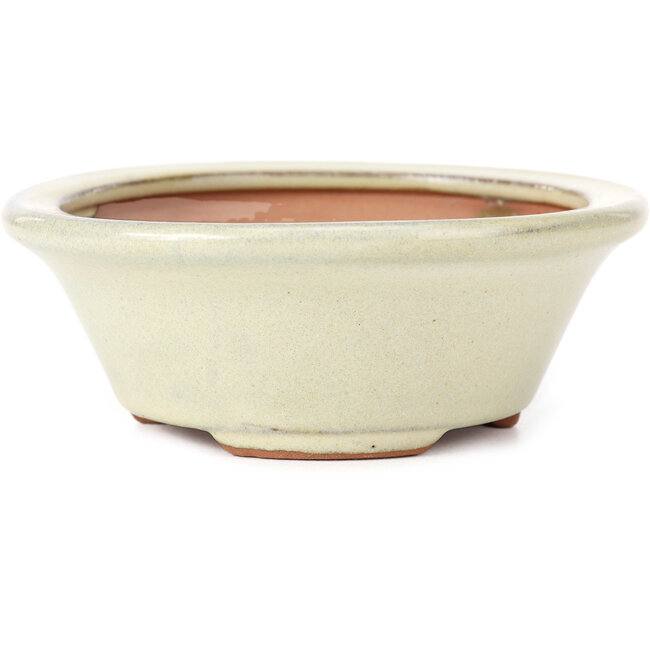 Pot à bonsaï rond beige - 132 x 132 x 52 mm