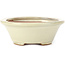 Round beige bonsai pot - 132 x 132 x 52 mm