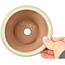 Pot à bonsaï rond beige - 132 x 132 x 52 mm
