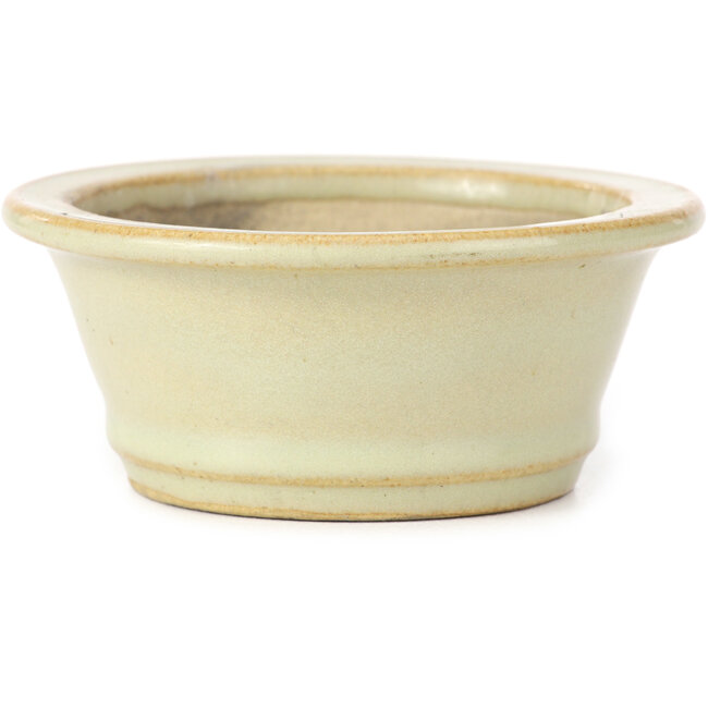 Maceta de bonsái redonda beige - 112 x 112 x 49 mm