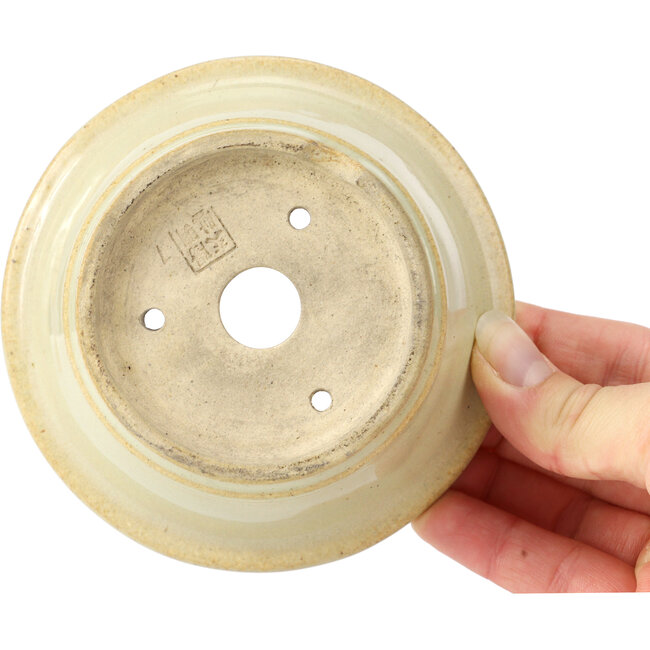 Ronde beige bonsaipot - 112 x 112 x 49 mm