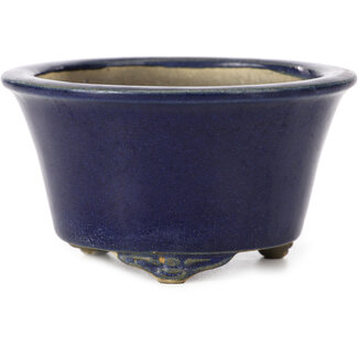 Chinese bonsai pots 107 mm round blue pot from China