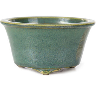 Chinese bonsai pots 108 mm round ocean green pot from China