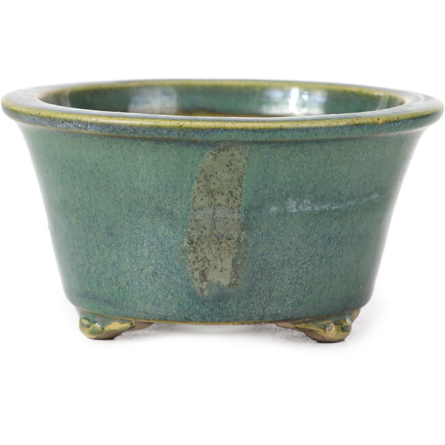 Pot à bonsaï rond vert océan - 108 x 108 x 57 mm