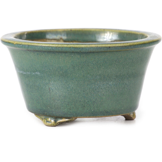 Vaso per bonsai rotondo verde oceano - 108 x 108 x 57 mm