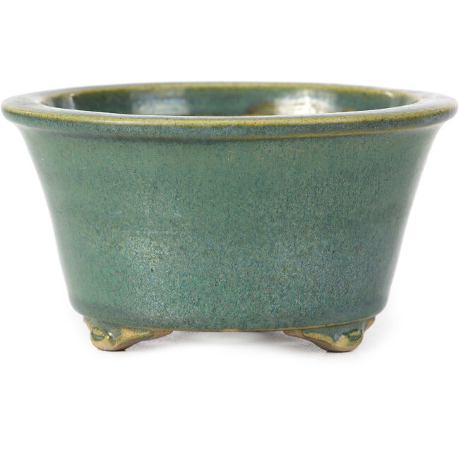 Round ocean green bonsai pot - 108 x 108 x 57 mm