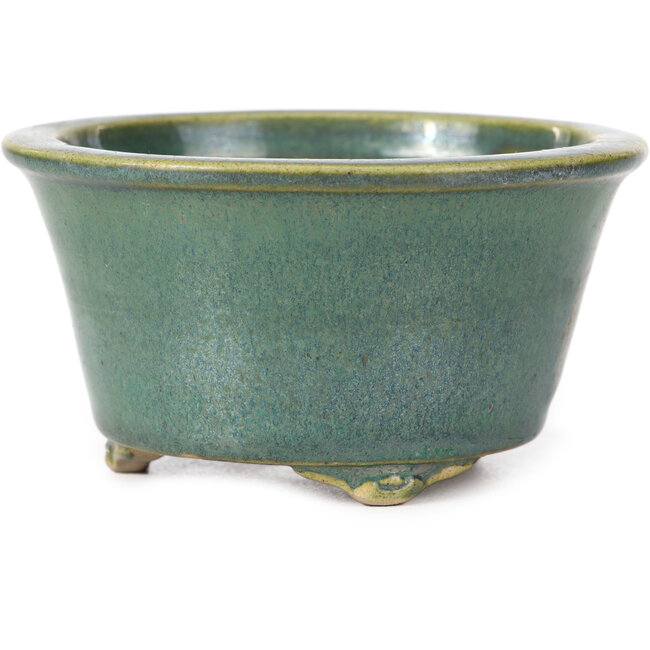 Vaso per bonsai rotondo verde oceano - 108 x 108 x 57 mm