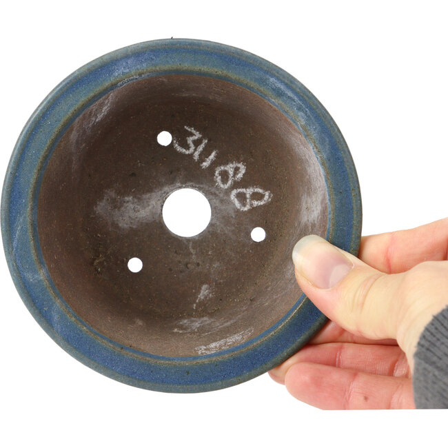 Maceta de bonsái redonda azul - 116 x 116 x 46 mm