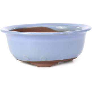 Seto Yaki 128 mm round lilac blue bonsai pot by Seto Yaki, Seto