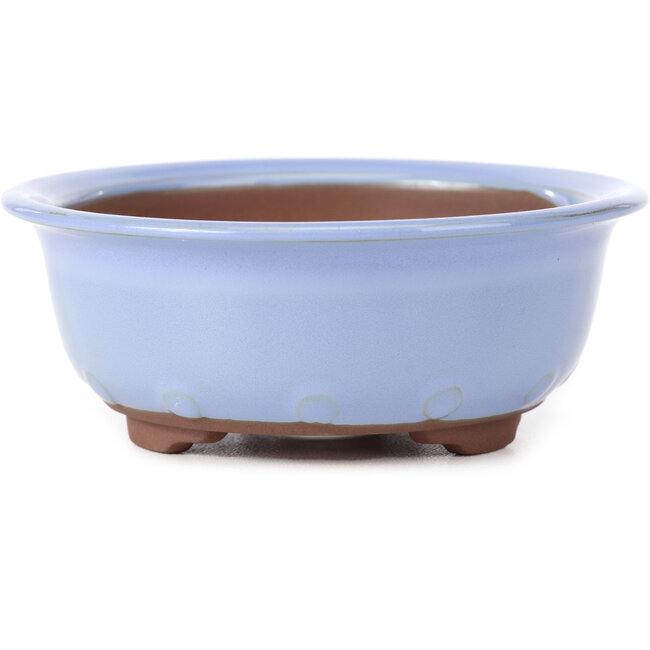 Ronde lila blauwe bonsai pot van Seto Yaki - 128 x 128 x 52 mm