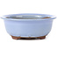 Pot à bonsaï rond bleu lilas par Seto Yaki - 128 x 128 x 52 mm