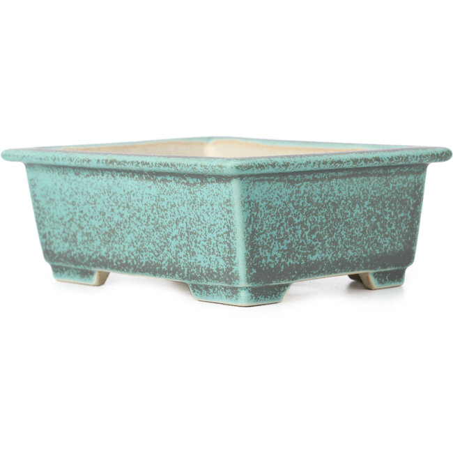 Maceta de bonsái rectangular verde y gris - 145 x 114 x 53 mm