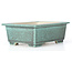 Maceta de bonsái rectangular verde y gris - 145 x 114 x 53 mm