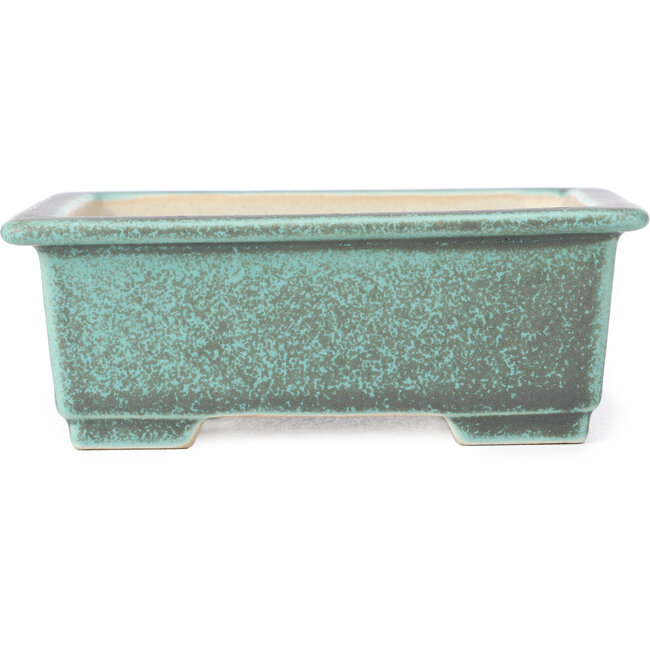 Rechthoekige groene en grijze bonsaipot - 145 x 114 x 53 mm