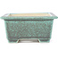 Rectangular green and grey bonsai pot - 145 x 114 x 53 mm