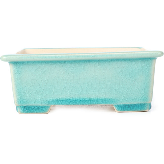 Rechteckige blaue Bonsaischale - 152 x 120 x 55 mm