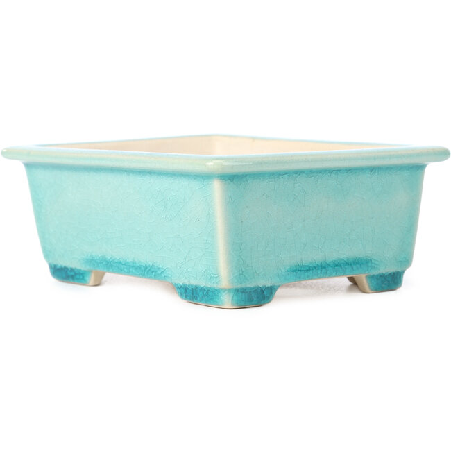 Rectangular blue bonsai pot - 152 x 120 x 55 mm
