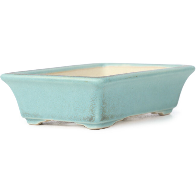 Rectangular blue bonsai pot - 141 x 100 x 39 mm
