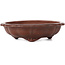 Hexagonal lotus shape unglazed bonsai pot by Bigei - 113 x 113 x 33 mm