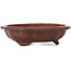 Hexagonal lotus shape unglazed bonsai pot by Bigei - 113 x 113 x 33 mm