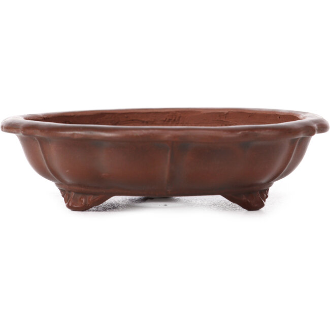 Hexagonal lotus shape unglazed bonsai pot by Bigei - 113 x 113 x 33 mm