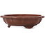 Hexagonal lotus shape unglazed bonsai pot by Bigei - 113 x 113 x 33 mm