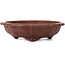 Hexagonal lotus shape unglazed bonsai pot by Bigei - 113 x 113 x 33 mm