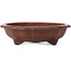 Hexagonal lotus shape unglazed bonsai pot by Bigei - 113 x 113 x 33 mm