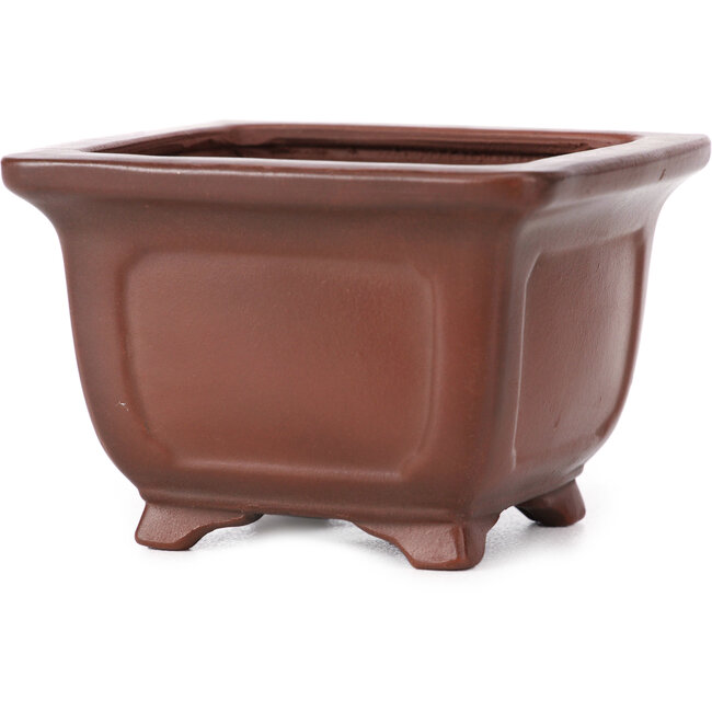 Vierkante ongeglazuurde bonsai pot van Bigei - 95 x 95 x 65 mm