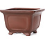 Square unglazed bonsai pot by Bigei - 95 x 95 x 65 mm