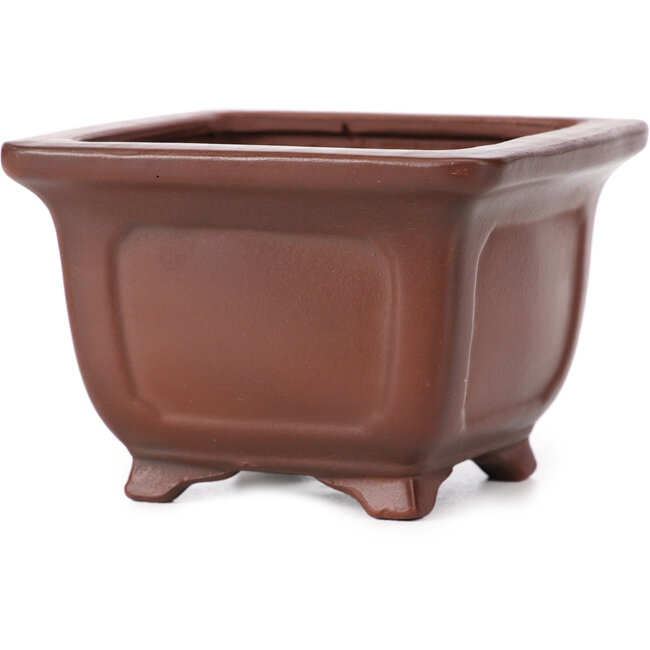 Maceta de bonsái cuadrada sin esmaltar de Bigei - 95 x 95 x 65 mm