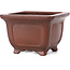 Square unglazed bonsai pot by Bigei - 95 x 95 x 65 mm