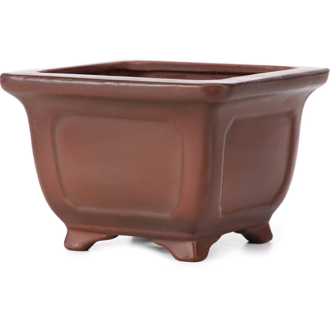 Maceta de bonsái cuadrada sin esmaltar de Bigei - 95 x 95 x 65 mm