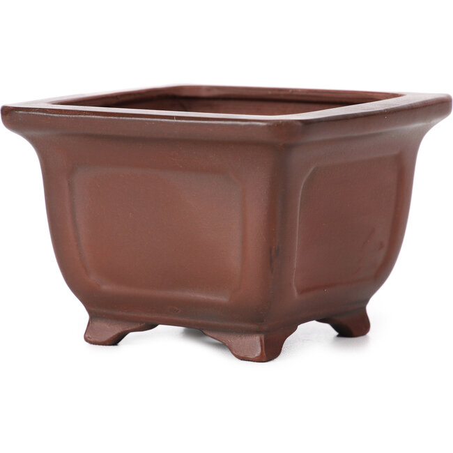 Pot à bonsaï carré non émaillé par Bigei - 95 x 95 x 65 mm
