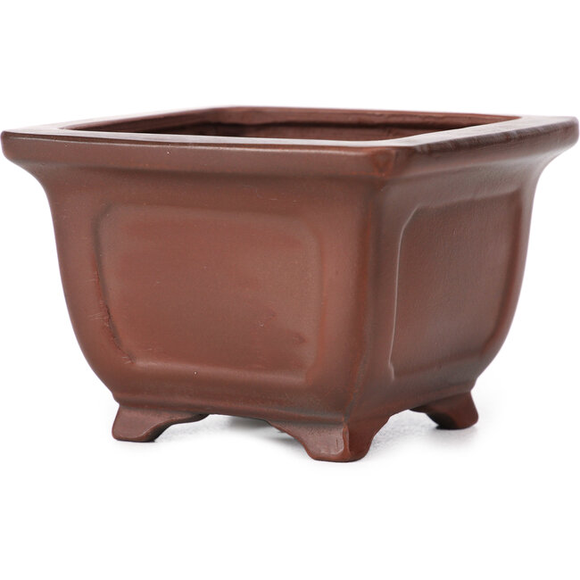 Maceta de bonsái cuadrada sin esmaltar de Bigei - 95 x 95 x 65 mm