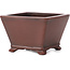 Square unglazed bonsai pot by Bigei - 100 x 100 x 60 mm