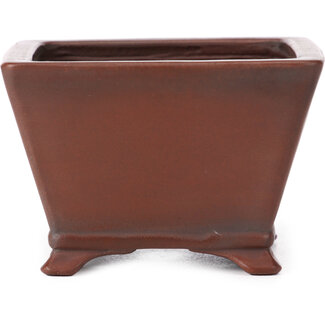 Bigei - Hirata Atsumi 100 mm square unglazed bonsai pot by Bigei, Tokoname, Japan