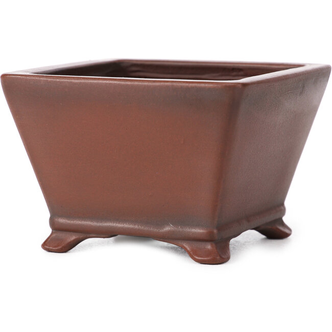 Vierkante ongeglazuurde bonsaipot van Bigei - 100 x 100 x 60 mm