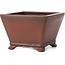 Square unglazed bonsai pot by Bigei - 100 x 100 x 60 mm