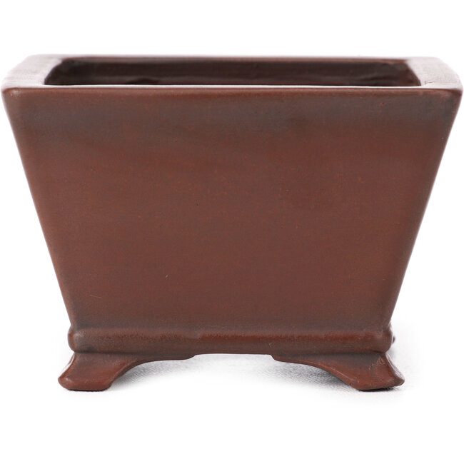 Square unglazed bonsai pot by Bigei - 100 x 100 x 60 mm