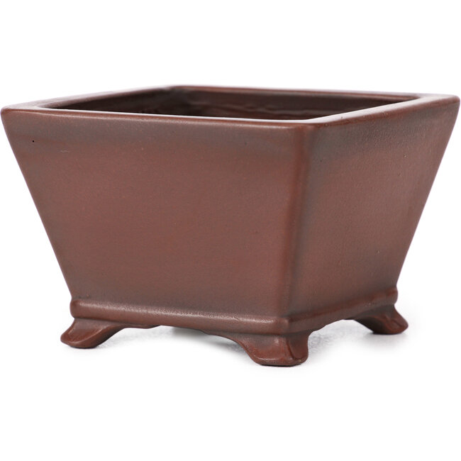 Pot à bonsaï carré non émaillé par Bigei - 100 x 100 x 60 mm