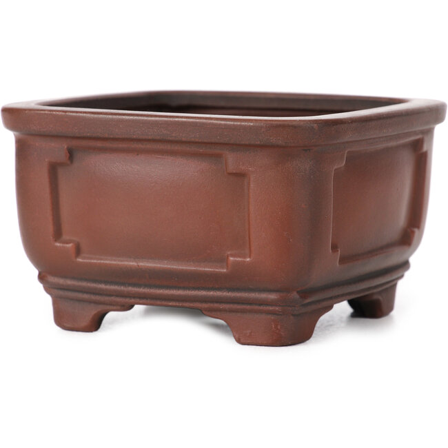 Maceta de bonsái cuadrada sin esmaltar de Bigei - 105 x 105 x 60 mm