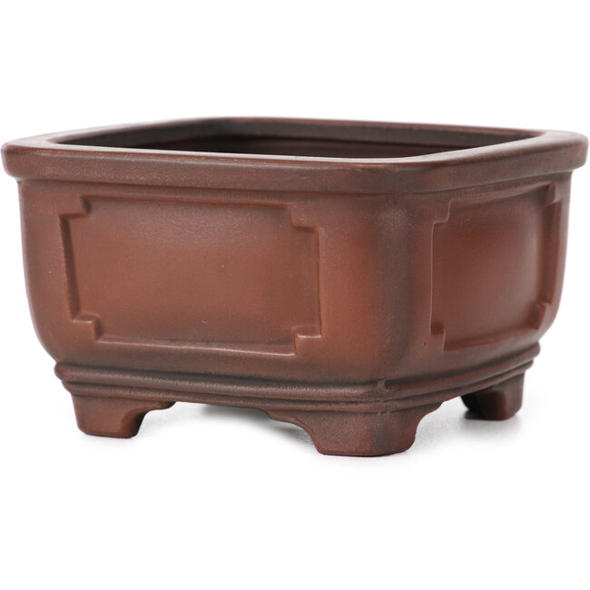 Pot à bonsaï carré non émaillé par Bigei - 105 x 105 x 60 mm