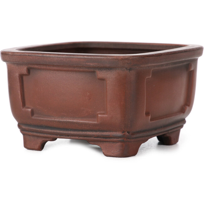 Maceta de bonsái cuadrada sin esmaltar de Bigei - 105 x 105 x 60 mm