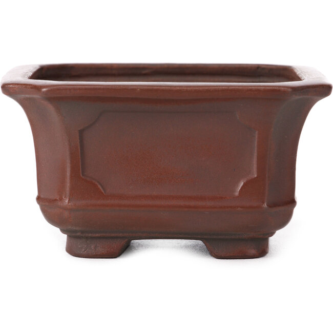 Vierkante ongeglazuurde bonsaipot van Bigei - 105 x 105 x 60 mm