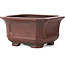 Square unglazed bonsai pot by Bigei - 105 x 105 x 60 mm