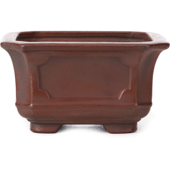 Square unglazed bonsai pot by Bigei - 105 x 105 x 60 mm