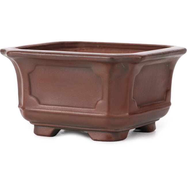 Maceta de bonsái cuadrada sin esmaltar de Bigei - 105 x 105 x 60 mm